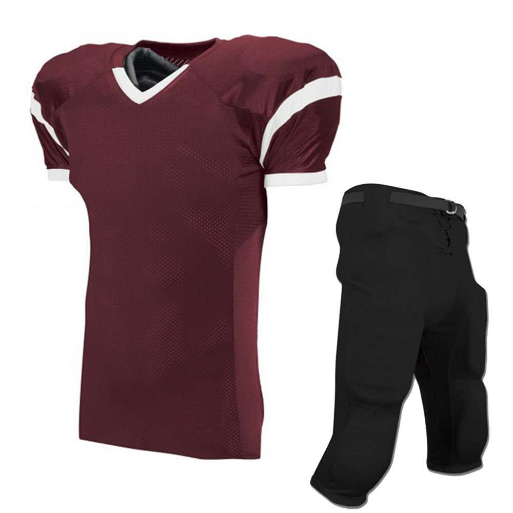 Maroon and Black American Football Uniform